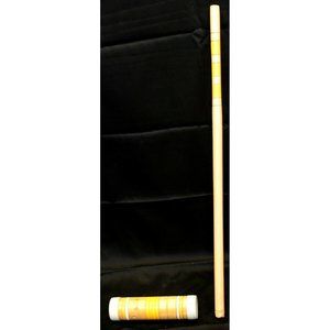 Croquet Mallet Replacement Wooden Rubber Ends 25" Yellow White Stripe Kids